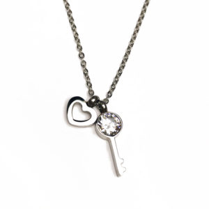 Schlüssel zum Herzen - Halskette - Silber